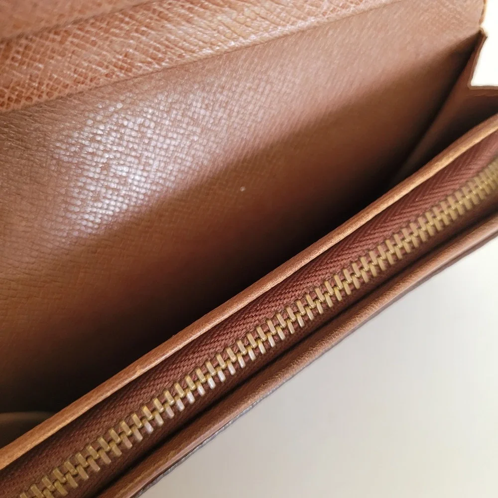 Louis Vuitton Monogram Canvas Portefeuille Tresor Etui Wallet Brown Vintage - Picture 9 of 15